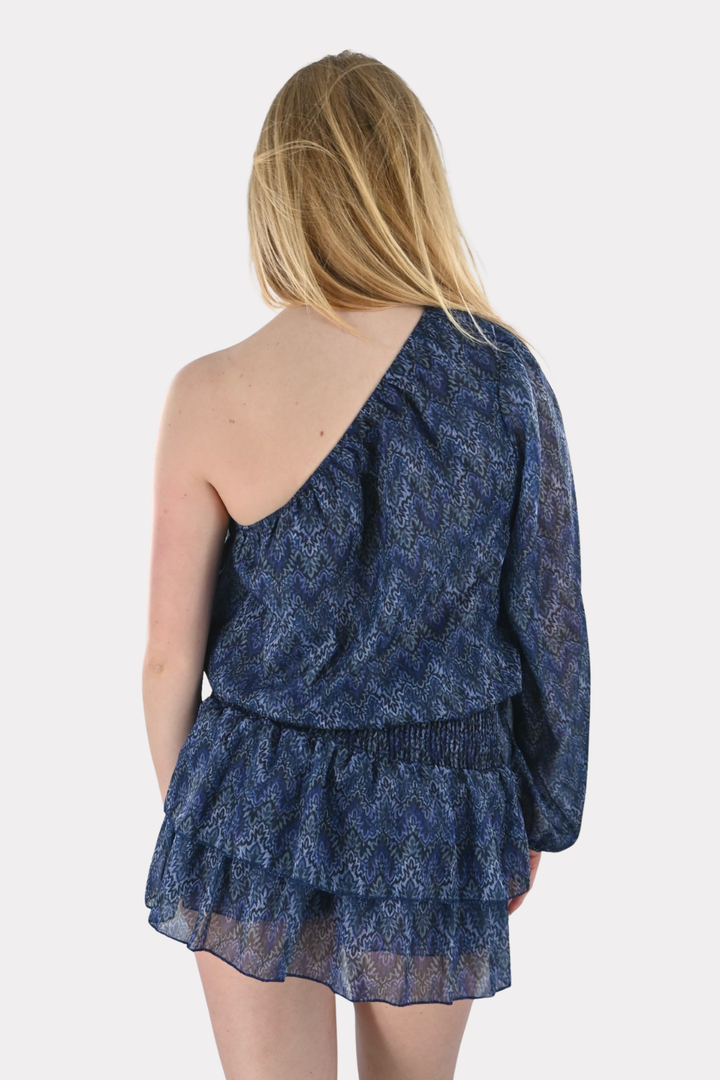 Zigzag playsuit - blauw