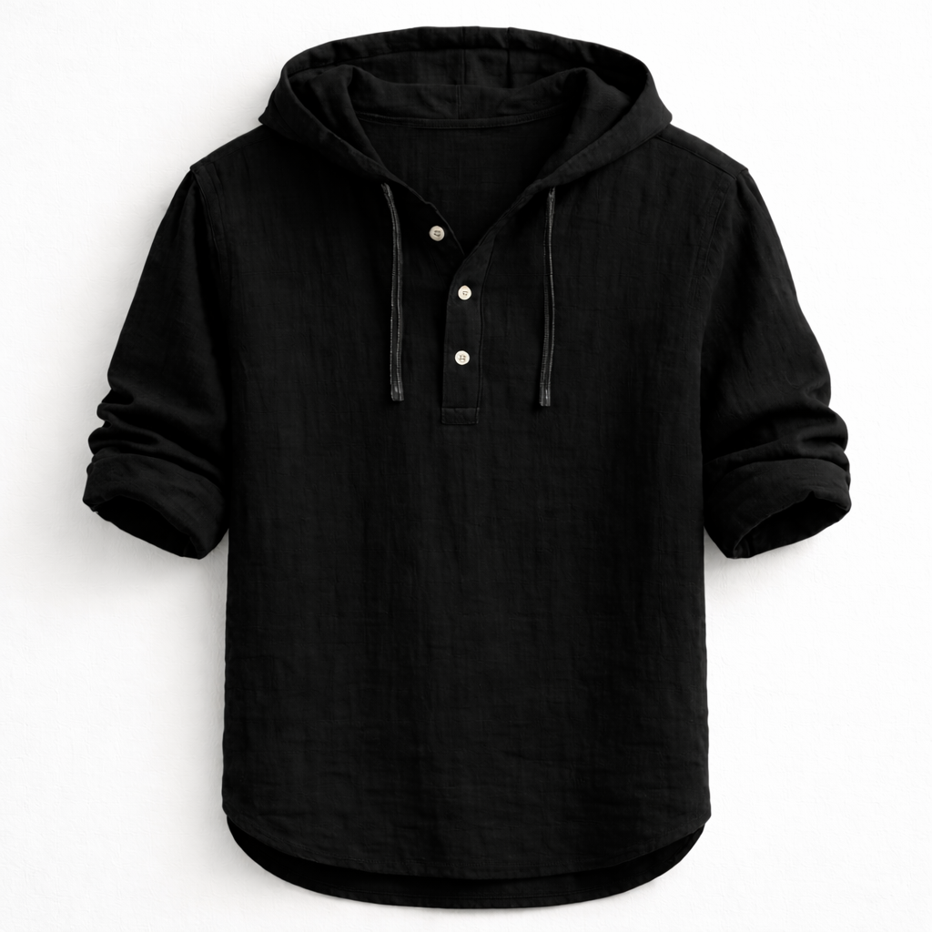 LAURENT MONACO | CHEMISE À CAPUCHE EN LIN POUR HOMMES
