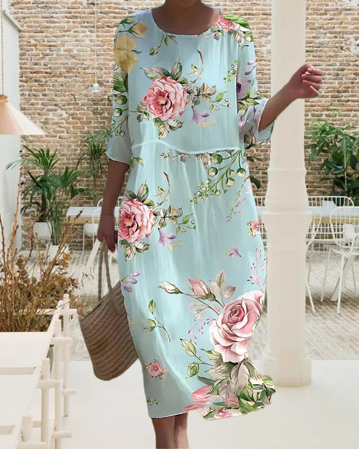 LOLA | Elegante en Comfortabele Bloemenjurk voor Zonnige Dagen