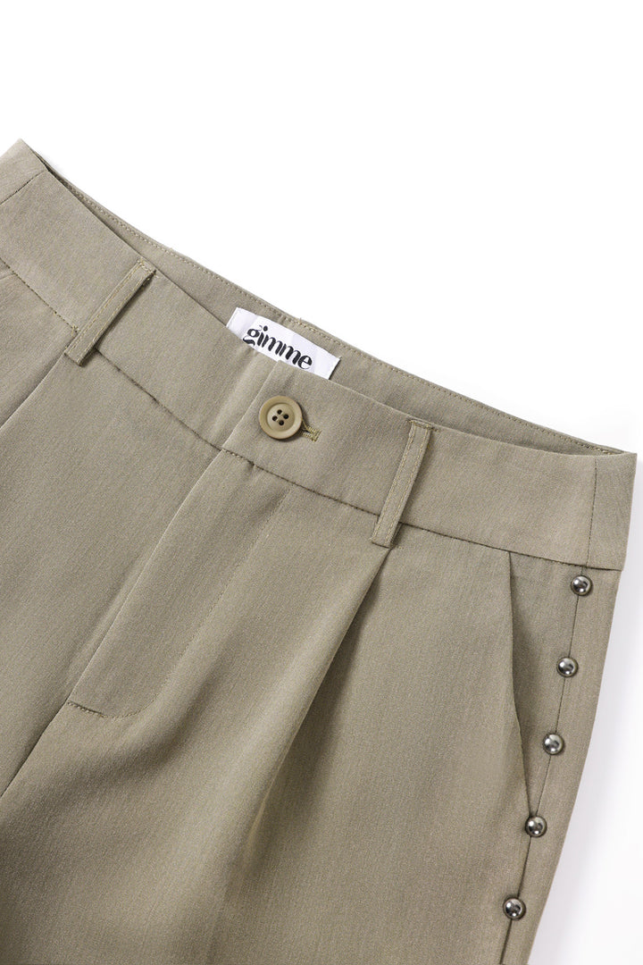 Geweven Polyestervezel Vrouwen Brede Broek Elegante Solide Kleur Herfst/Winter