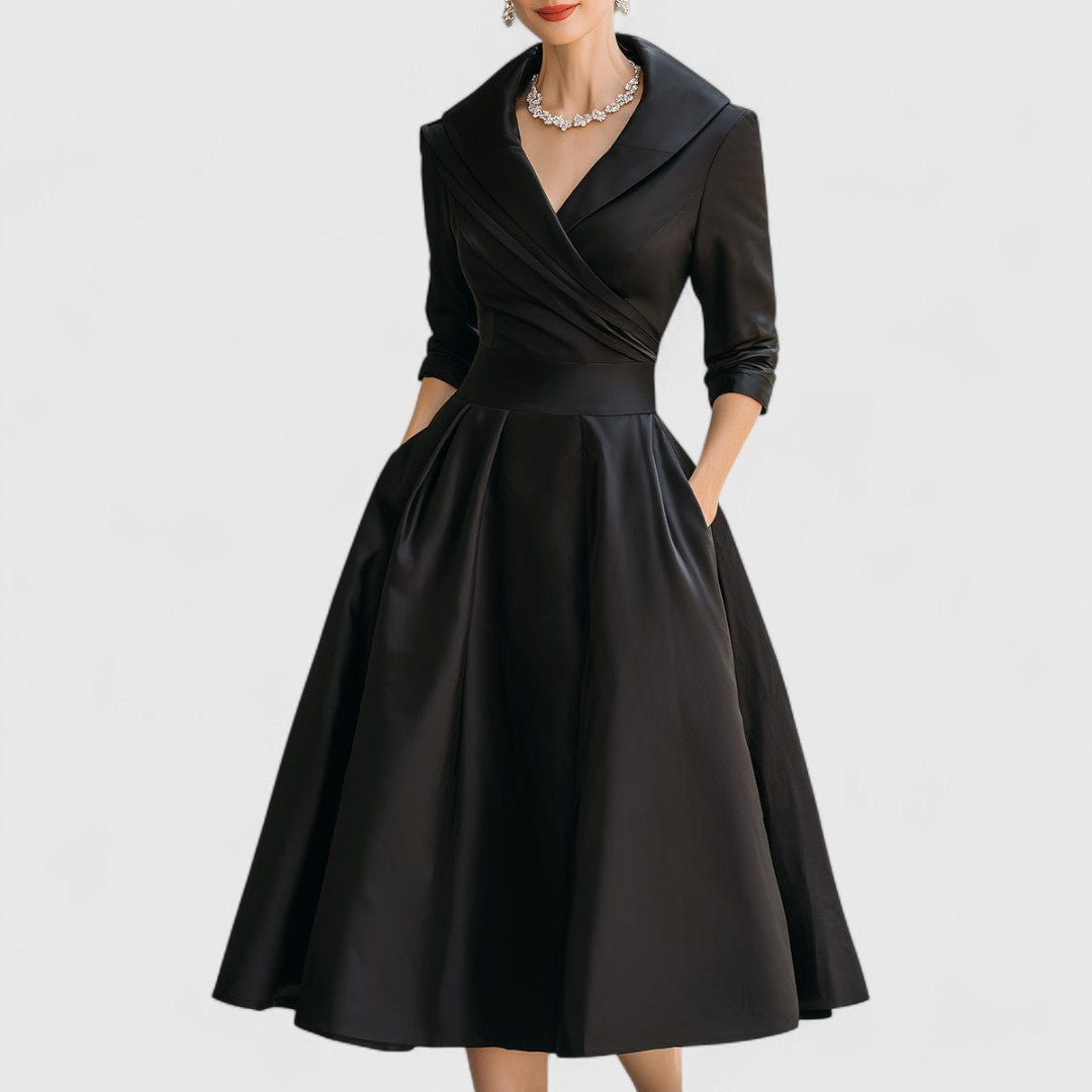 MYTA™ | Midi jurk met een elegante snit en een flatterende silhouet