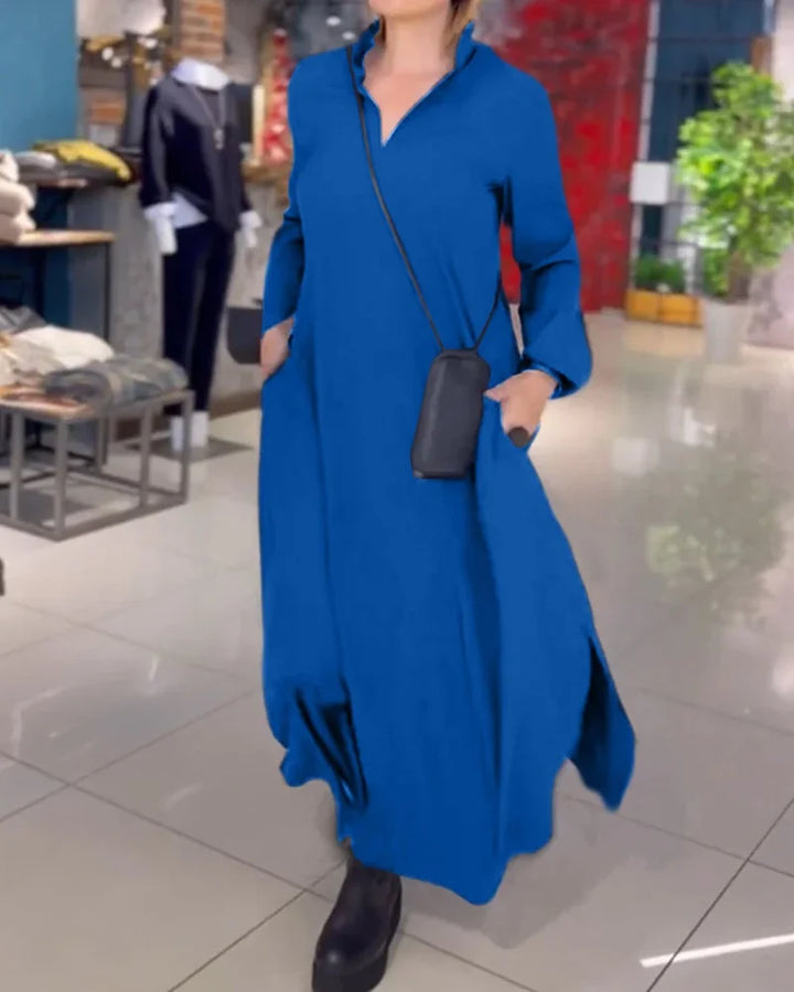 CIRA™ | Lange Jurk met Elegante Zijsplitten en Tijdloos Comfort