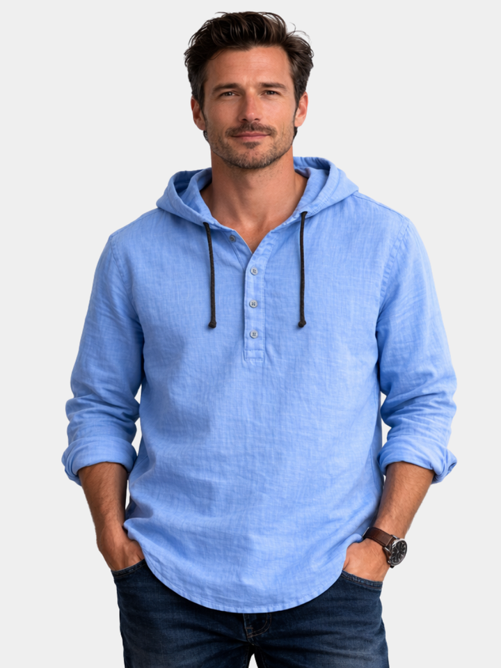 LAURENT MONACO | CHEMISE À CAPUCHE EN LIN POUR HOMMES