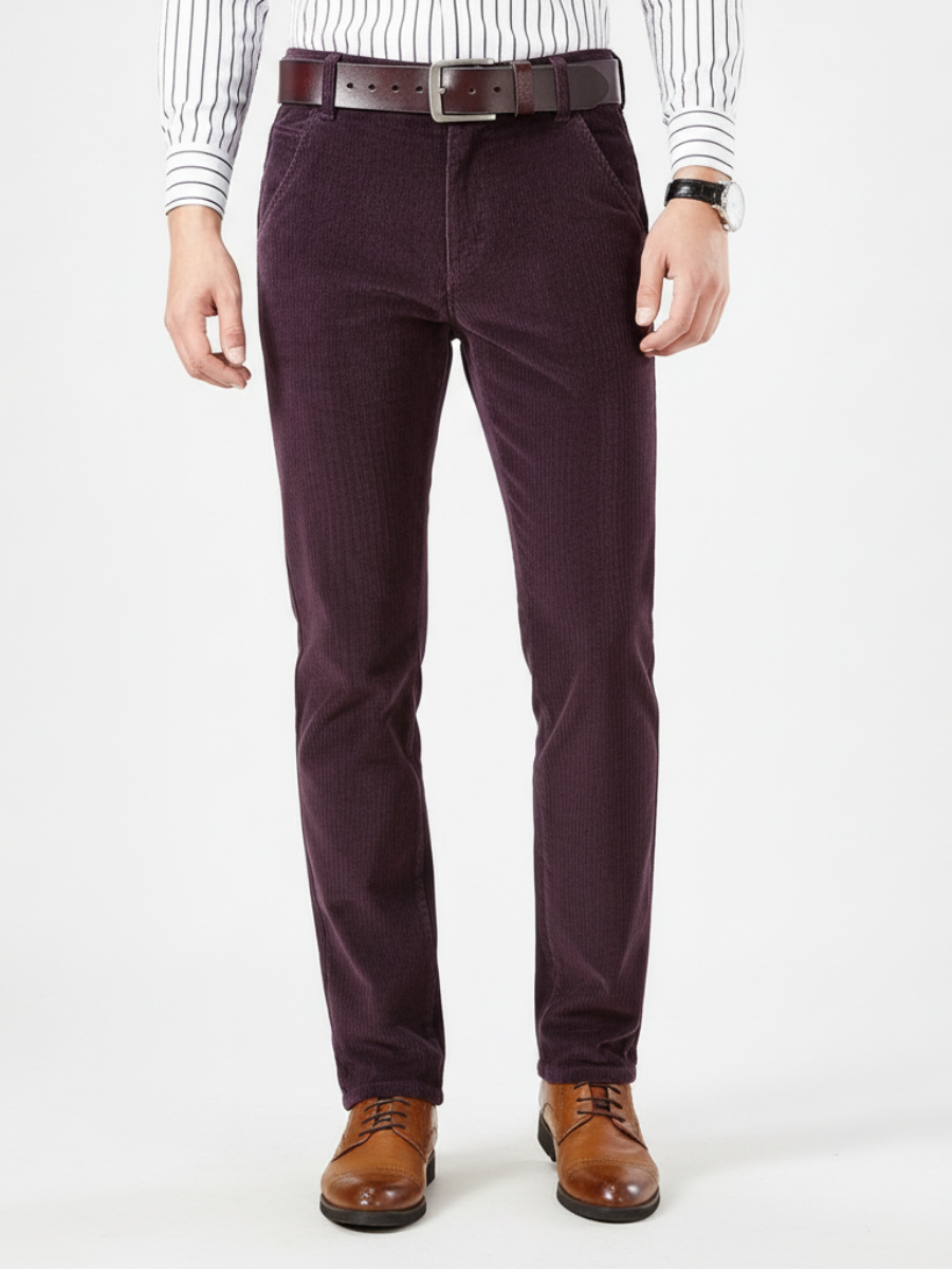 MAISON LORÉA | Premium Ribstof Broek met Rechte Pijp
