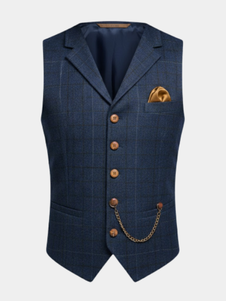 BRUNO | Elegant Vest met Geruit Patroon en Tijdloze Pasvorm