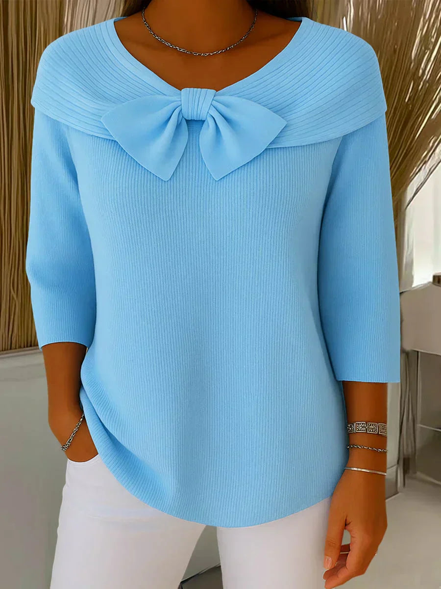 BLEU| Elegante Top met Strik en Perfecte Pasvorm