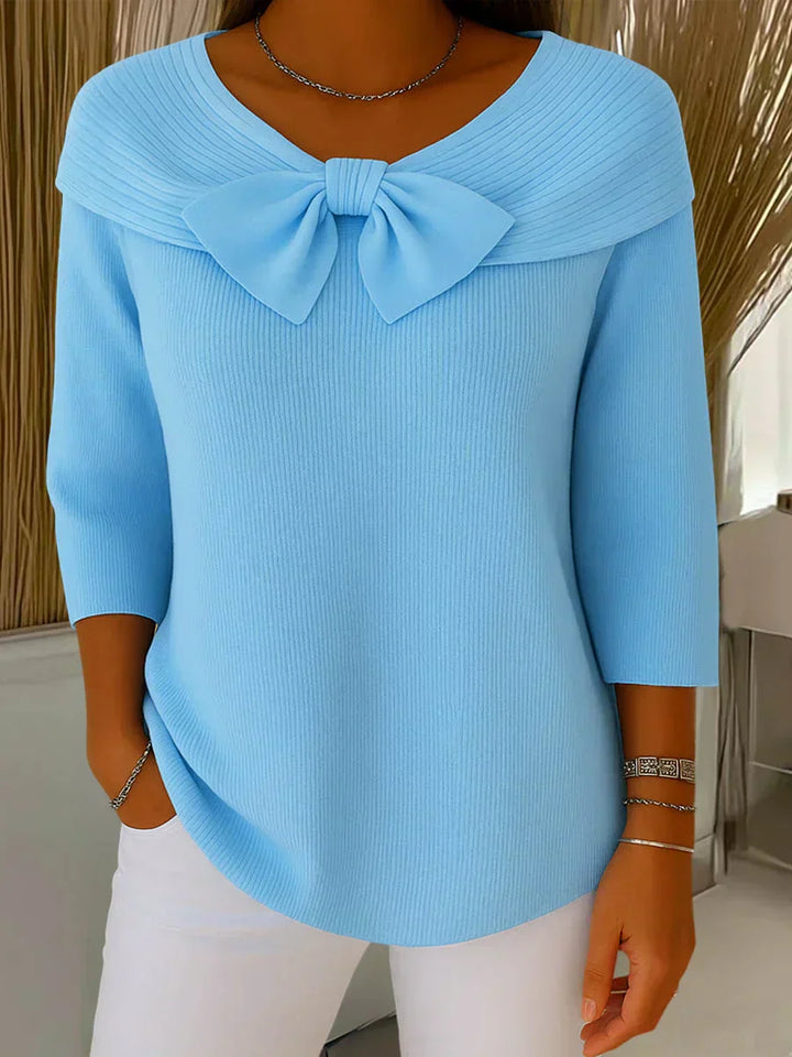 BLEU| Elegante Top met Strik en Perfecte Pasvorm