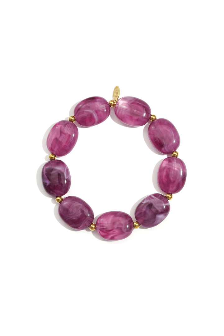 Kralen armband met ovale en goude kralen