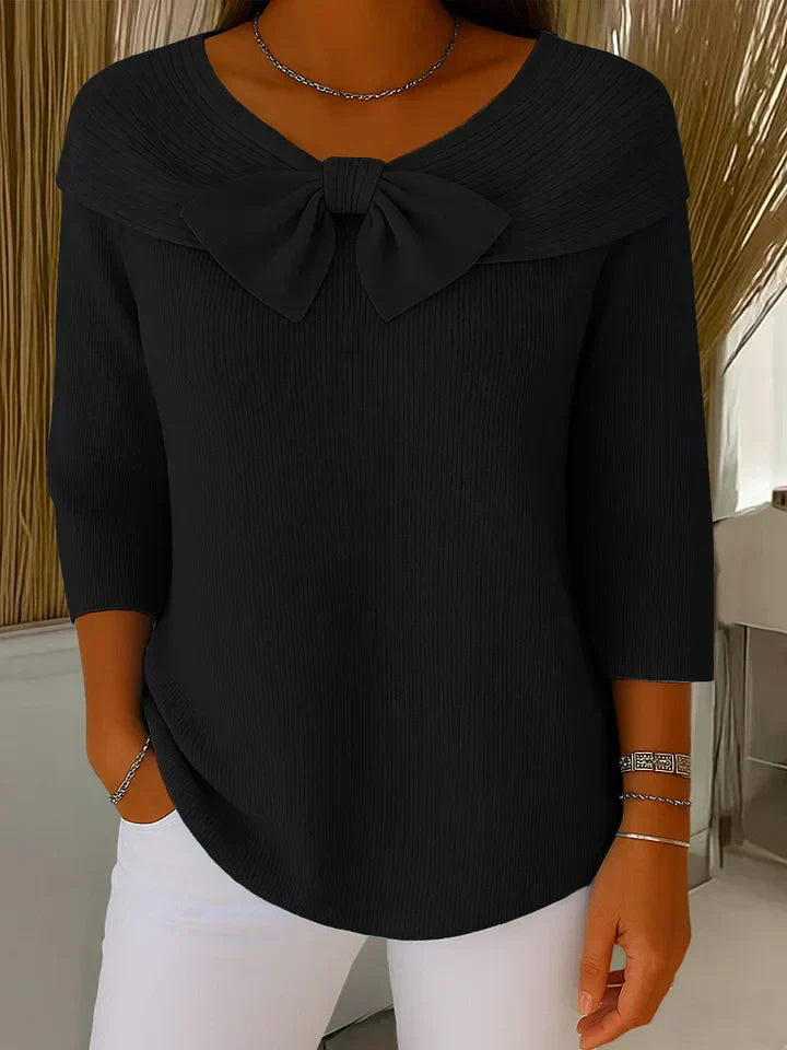 BLEU| Elegante Top met Strik en Perfecte Pasvorm