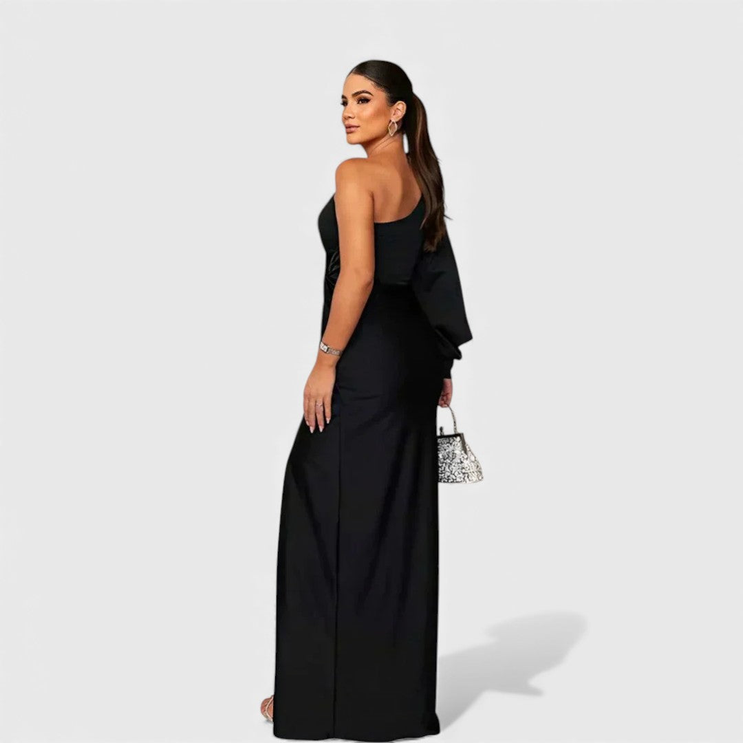 JULIA™ | Elegante Maxi Jurk met One-Shoulder Pasvorm voor Avond & Feest