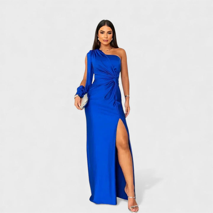JULIA™ | Elegante Maxi Jurk met One-Shoulder Pasvorm voor Avond & Feest
