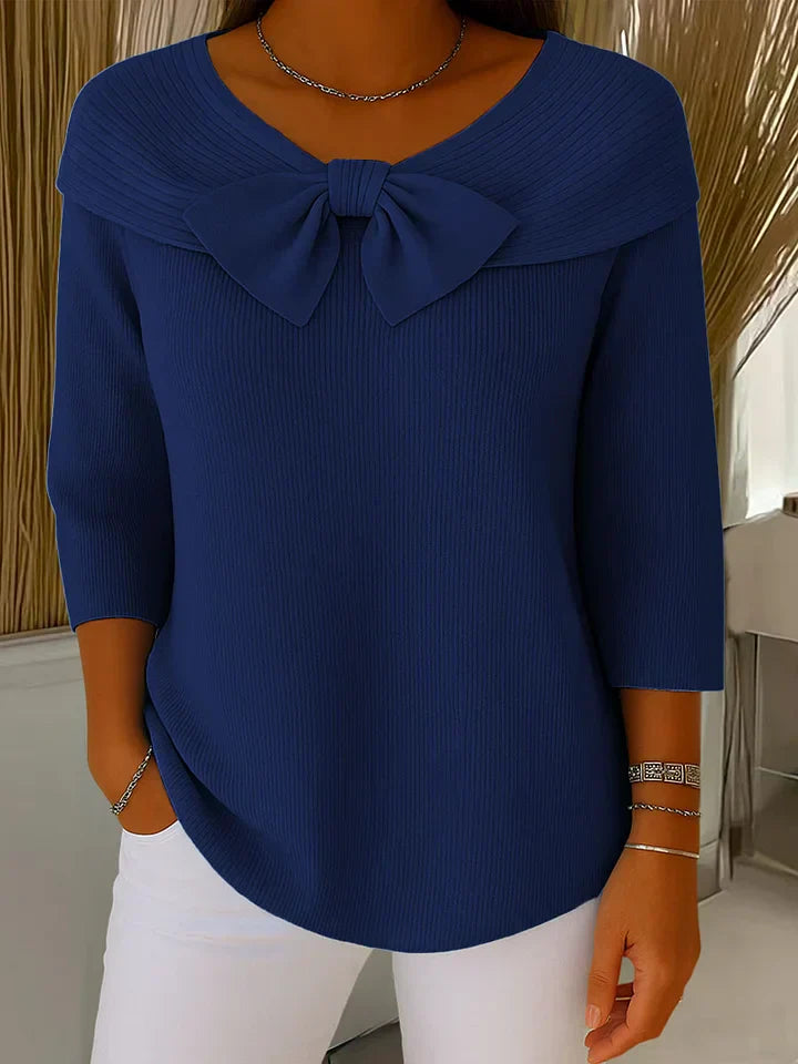BLEU| Elegante Top met Strik en Perfecte Pasvorm