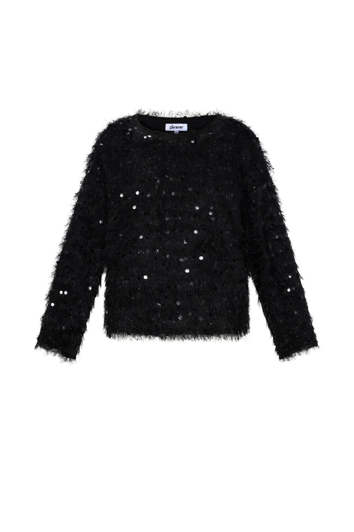 Geweven Polyestervezel Vrouwen Lange Mouw Top Elegante Pailletten