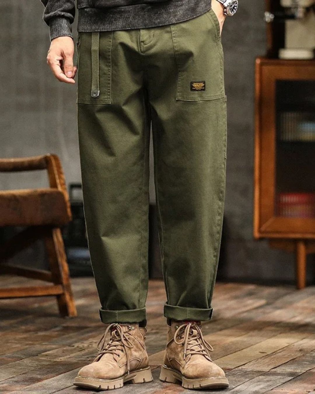 THEO | Heren Cargo Broek met Volledige Bewegingsvrijheid en Stijlvolle Afwerking voor Elke Dag