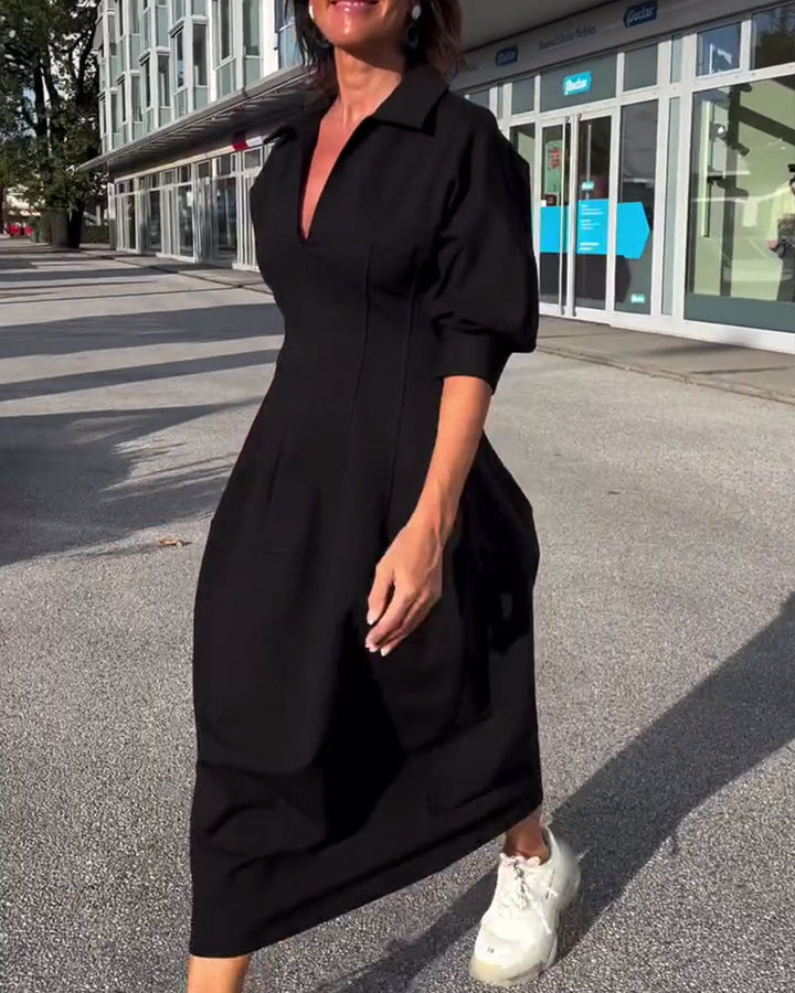 PATRICIA | Midi Jurk met Elegante Lijn en Maximale Comfort van Ochtend tot Avond