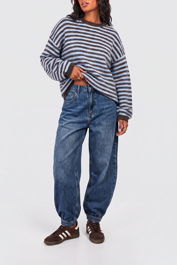 Ballonjeans met knoopsluiting aan de onderkant