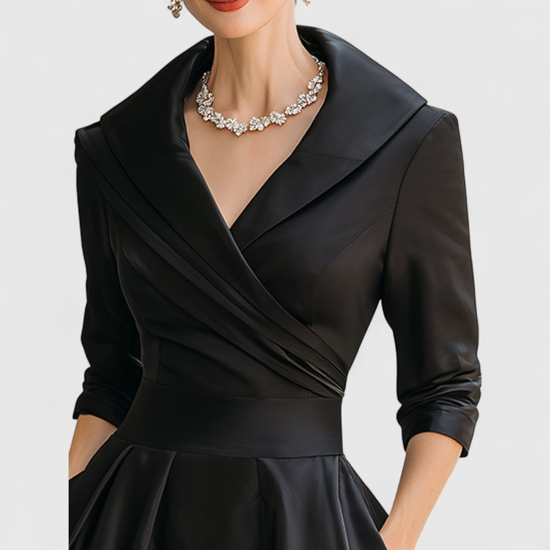 MYTA™ | Midi jurk met een elegante snit en een flatterende silhouet