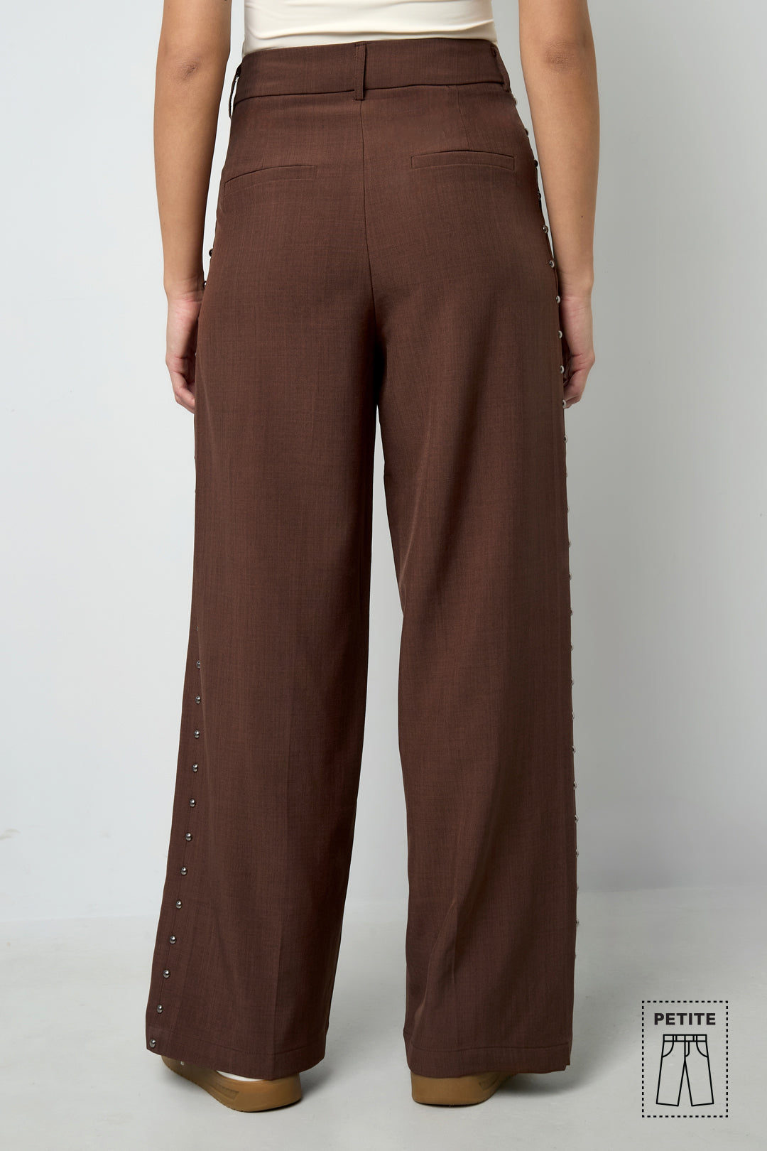 Geweven Polyestervezel Vrouwen Brede Broek Elegante Solide Kleur Herfst/Winter