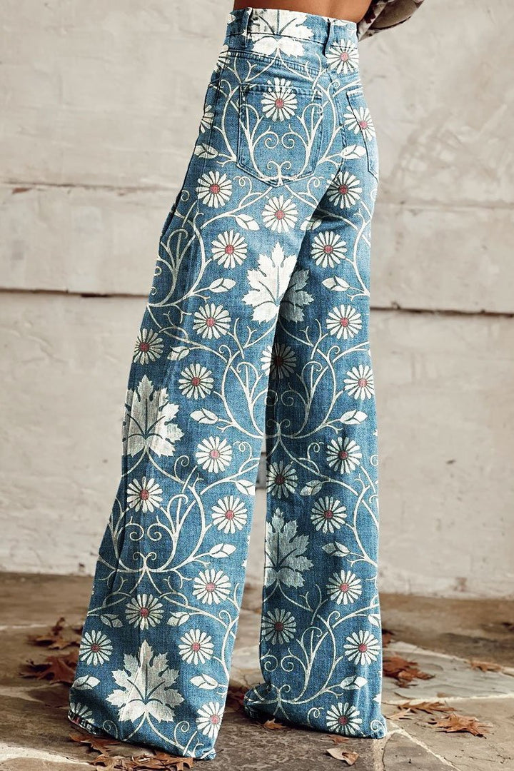 MARIANNE | Elegante Boho Broek met Bloemenpatroon