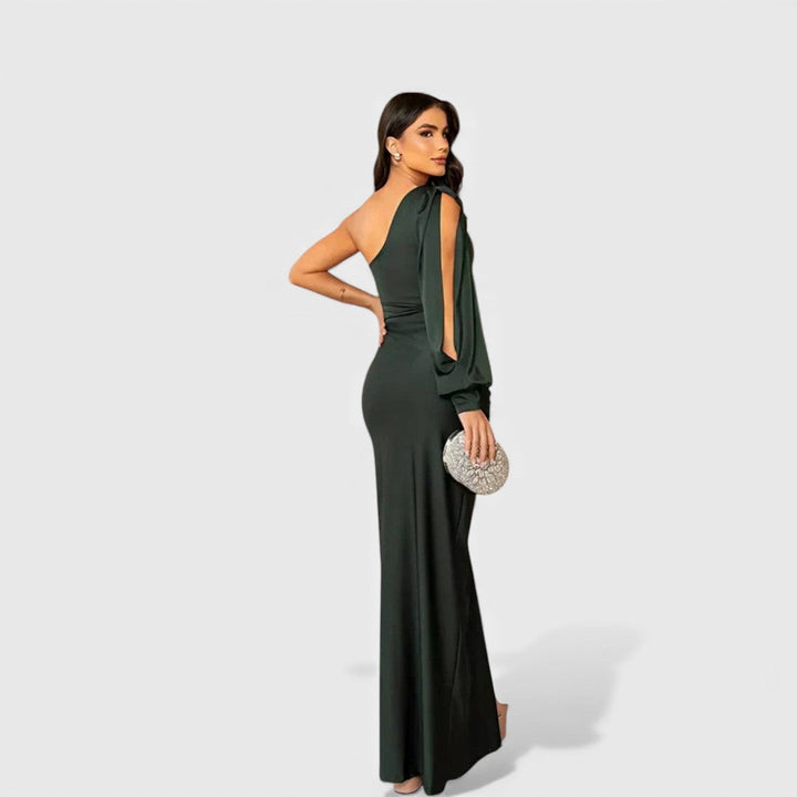 JULIA™ | Elegante Maxi Jurk met One-Shoulder Pasvorm voor Avond & Feest