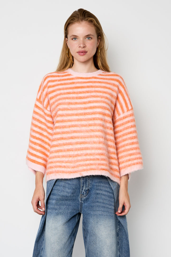 Truien van polyestervezel (polyester) met strepen, casual herfst-/winterkleding