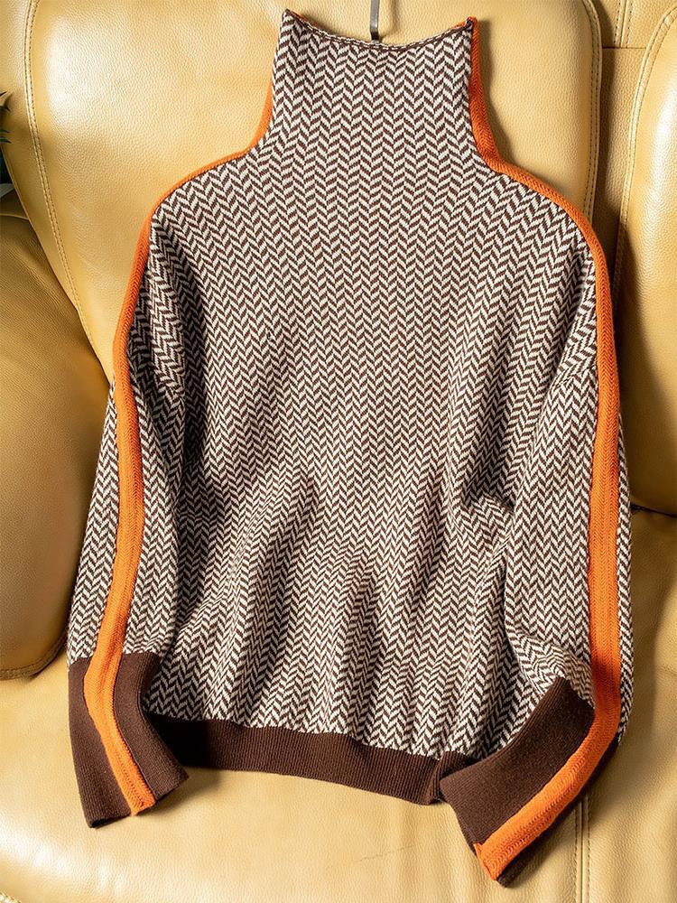 MAISON LORÉA | Trui met Col voor Warme Stijl en Contrasterende Klasse