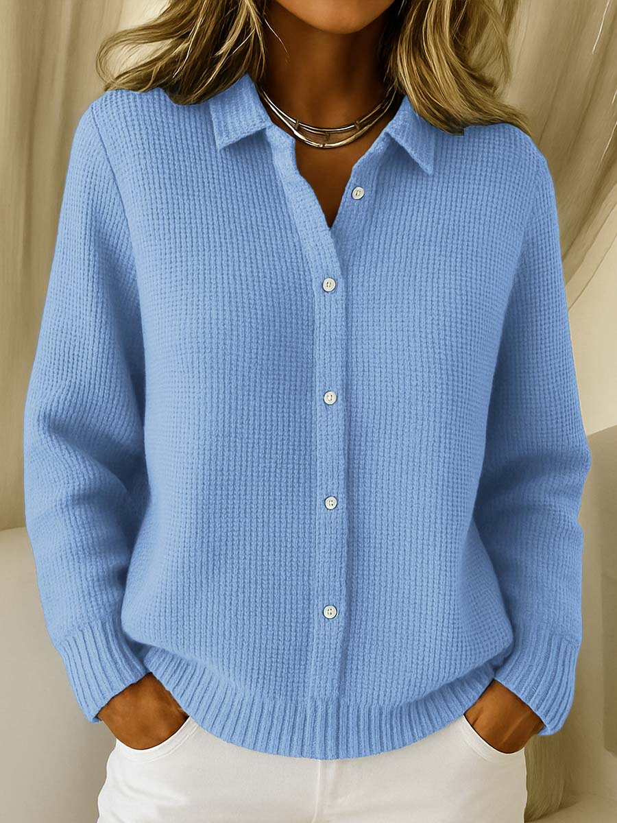 LORENA | Klassieke Gebreide Knopen Cardigan