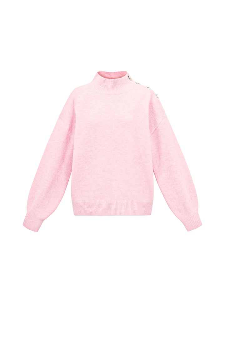 Gebreide Polyestervezel Vrouwen Trui met Schildkraag Casual Eenvoudige Kleur