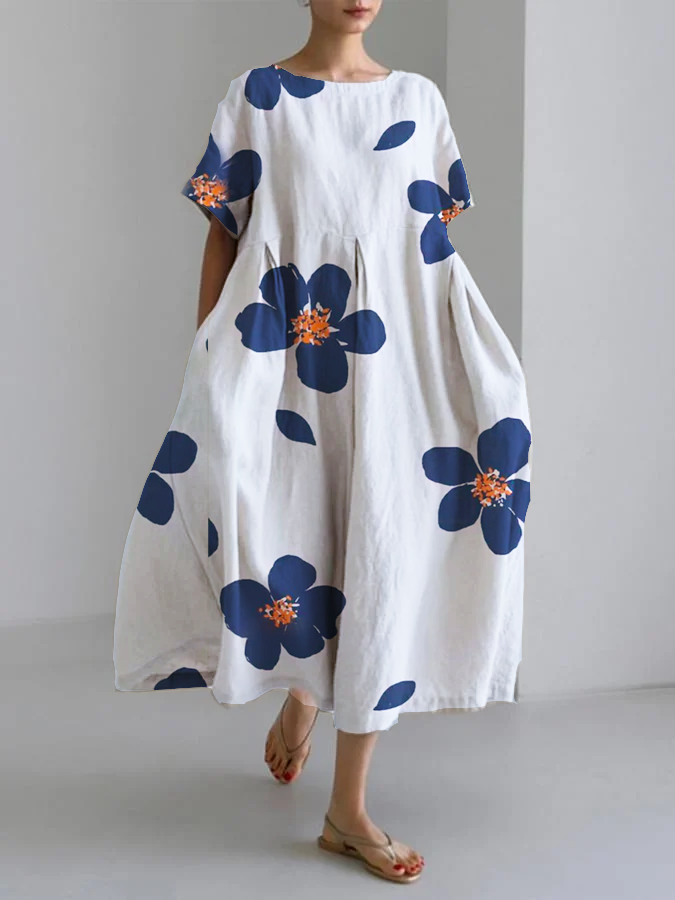 RIANNE | Lange Zomerjurk met Levendige Bloemen en Zachte Comfort voor Zonnige Dagen