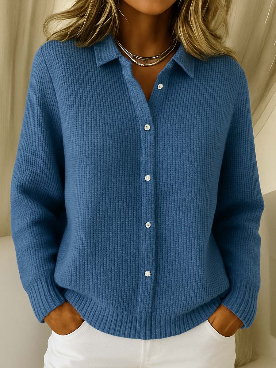 LORENA | Klassieke Gebreide Knopen Cardigan