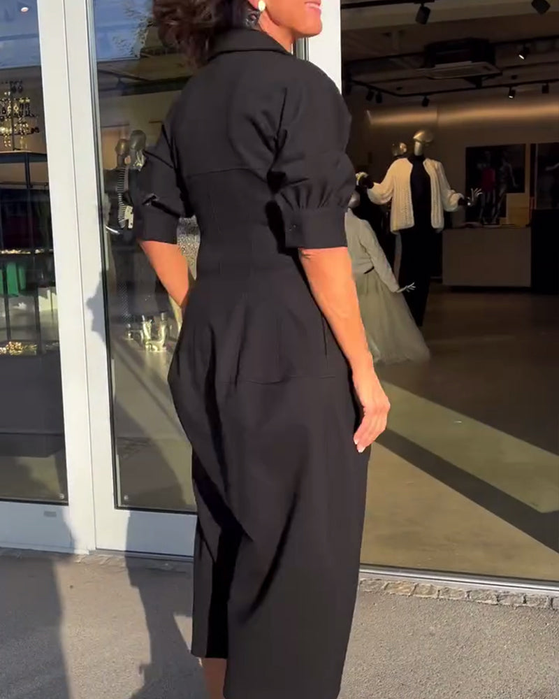 PATRICIA | Midi Jurk met Elegante Lijn en Maximale Comfort van Ochtend tot Avond