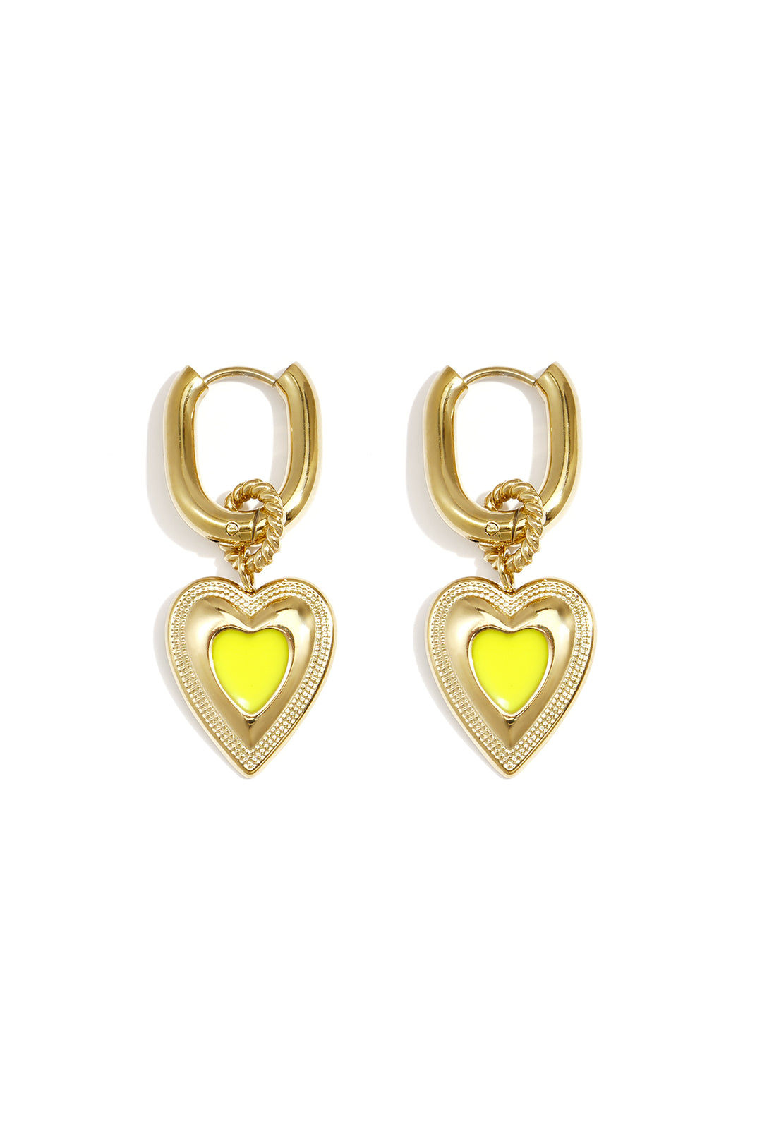 Oorbellen met gekleurde hart charm