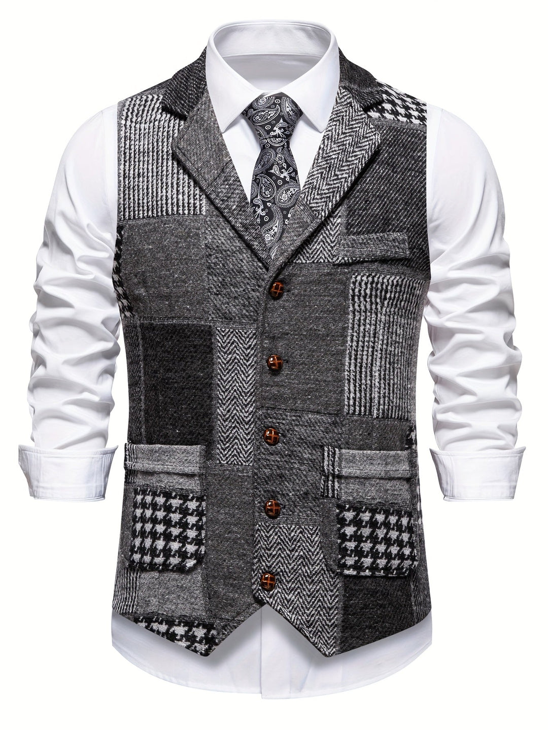Oliver | Klassiek Tweed Gilet met Getailleerde Pasvorm