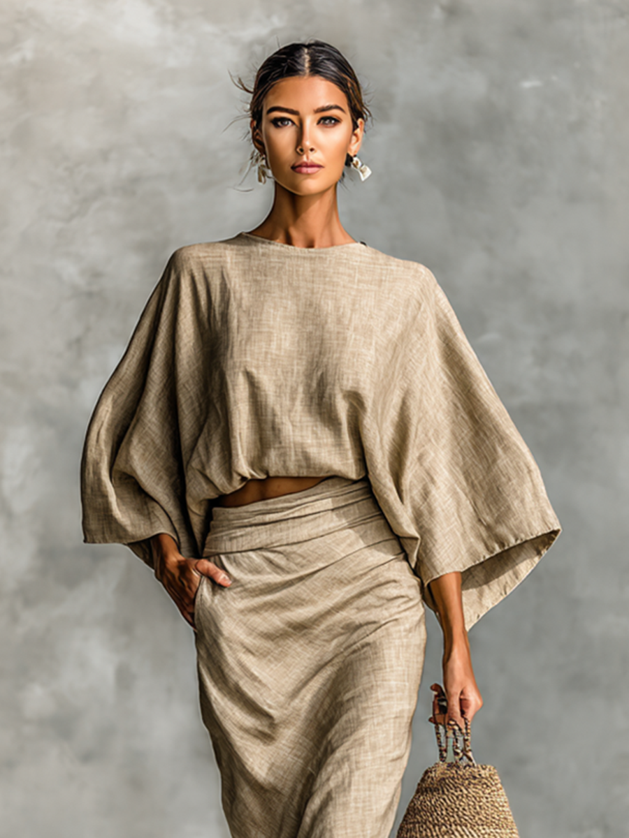 Selen™ | Zachte Batwing Top en Maxi Rok Twee-delige Set