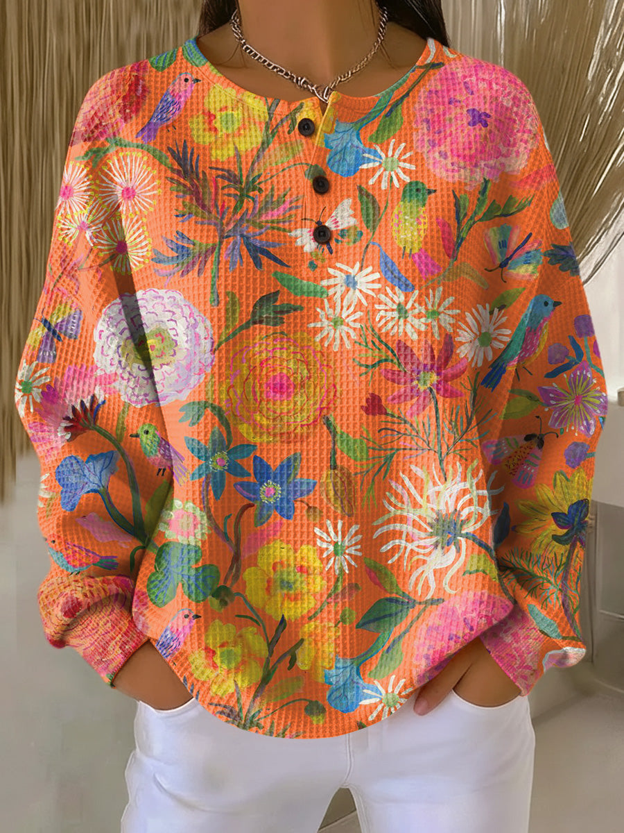 MAISON LORÉA™ | Trui met Kleurrijke Bloemenprint
