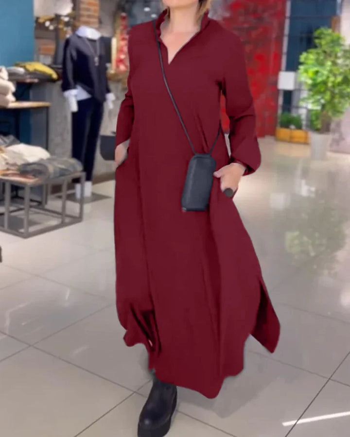 CIRA™ | Lange Jurk met Elegante Zijsplitten en Tijdloos Comfort
