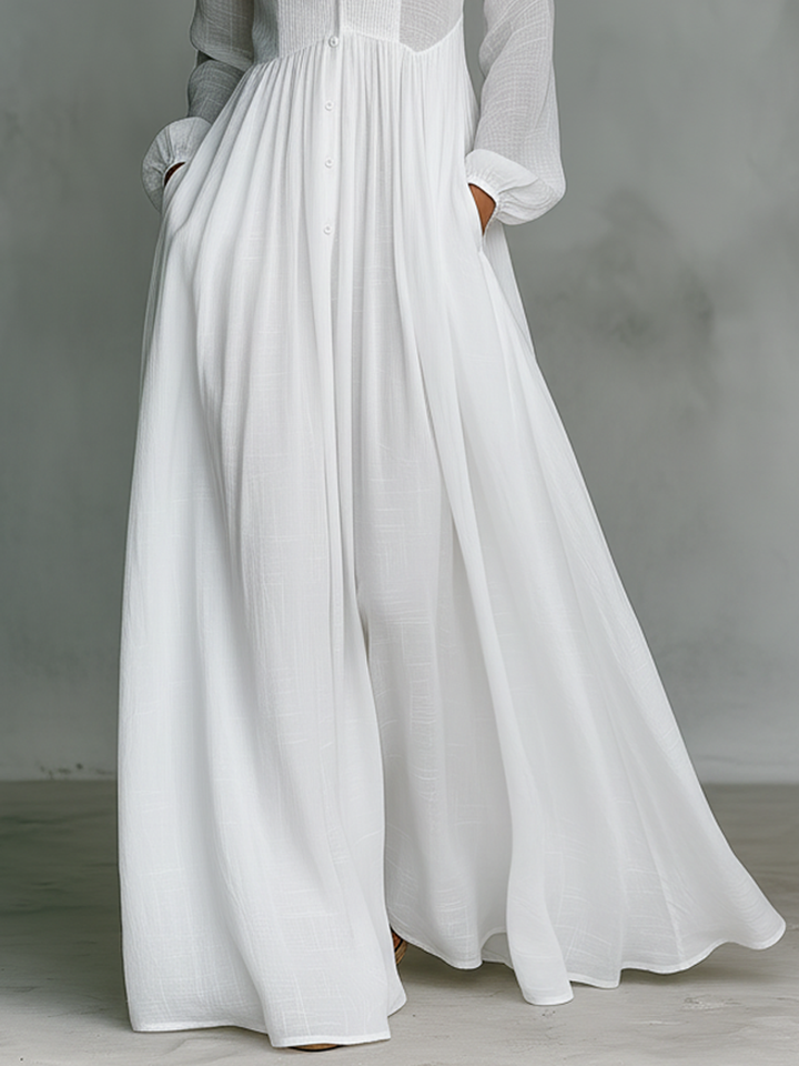 NIDA™ | Maxi Jurk met Tijdloze Elegantie en Flatterende Valling voor Elke Dag