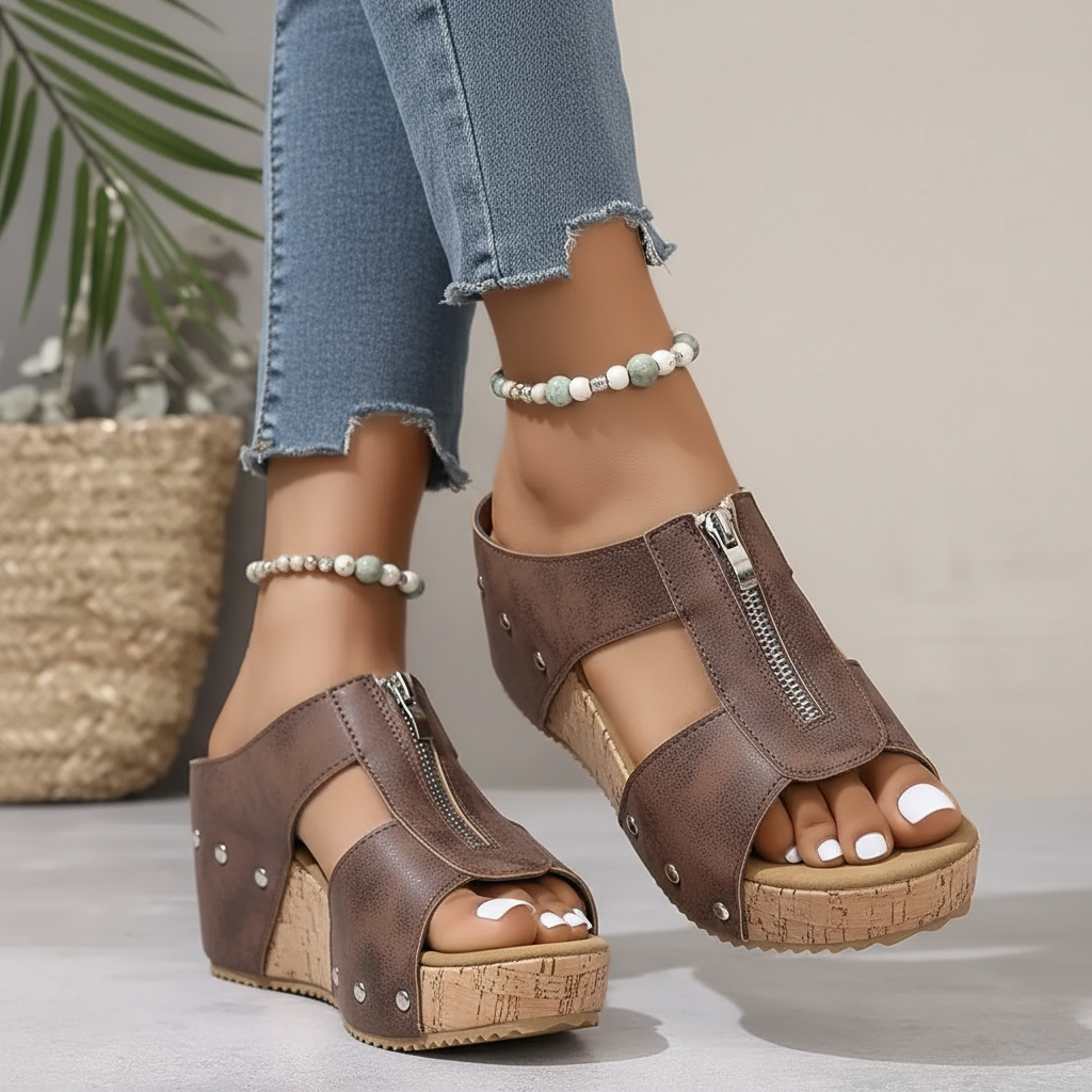 Gigi - Stijlvolle Wedgesandalen