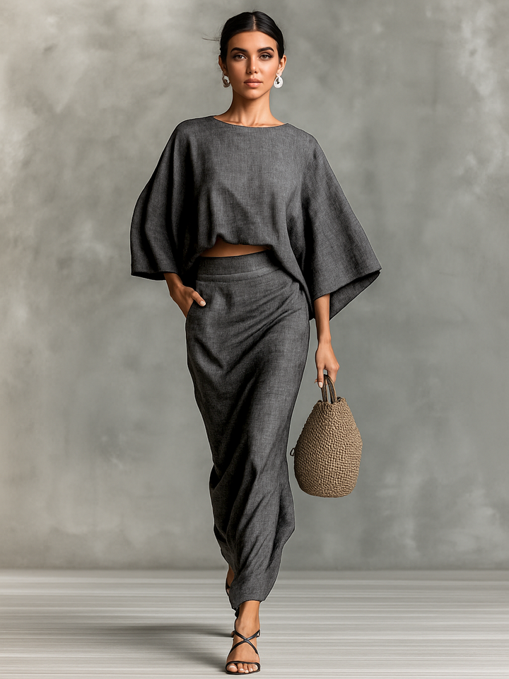 Selen™ | Zachte Batwing Top en Maxi Rok Twee-delige Set