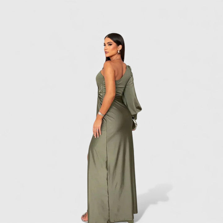 JULIA™ | Elegante Maxi Jurk met One-Shoulder Pasvorm voor Avond & Feest