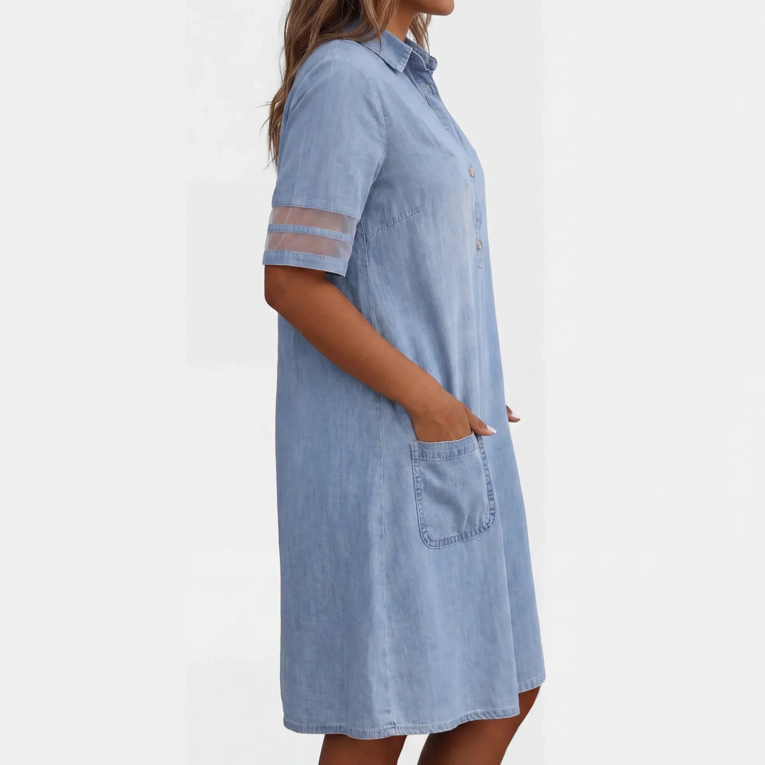 Serena | Elegante & Comfortabele Denim Jurk (ALLEEN VANDAAG 50% KORTING)