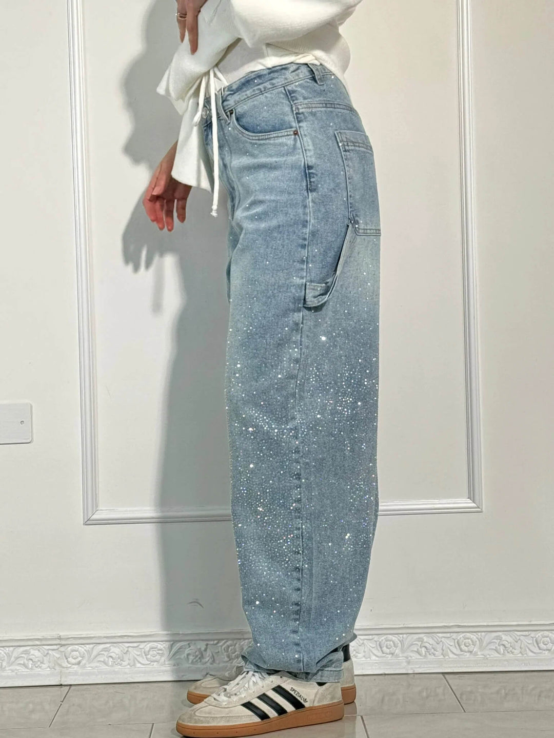 LUNO | Wijde jeans voor dames – Modecomfort met een sprankelend accent