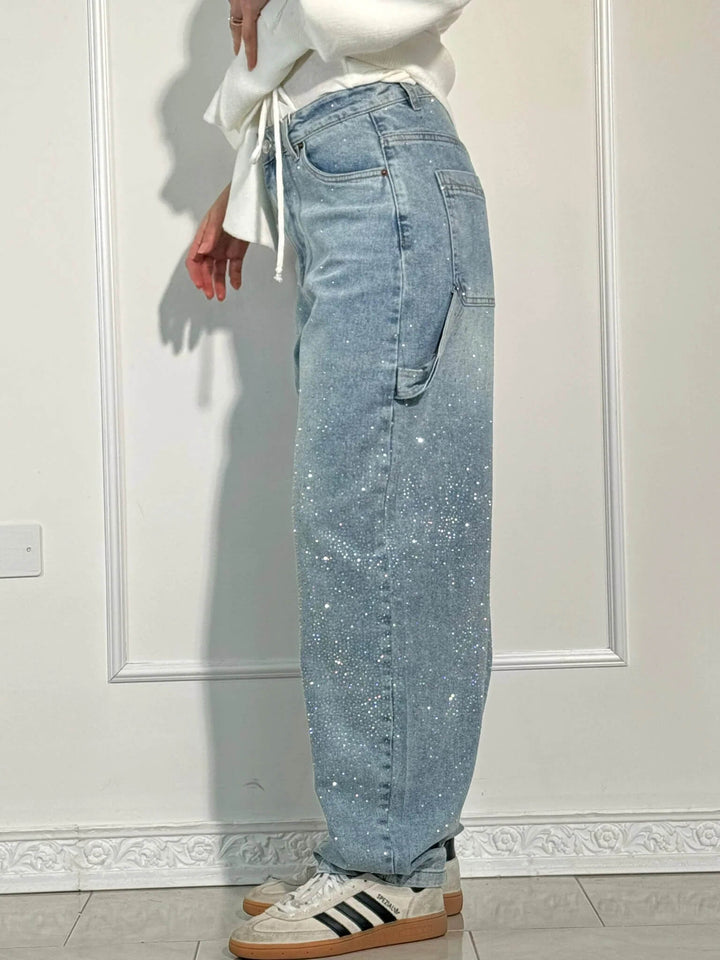 LUNO | Wijde jeans voor dames – Modecomfort met een sprankelend accent