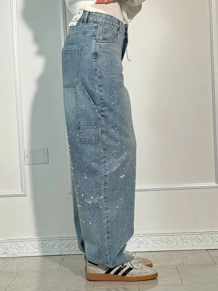 LUNO | Wijde jeans voor dames – Modecomfort met een sprankelend accent