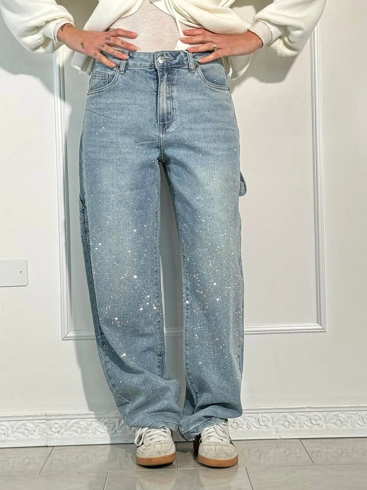 LUNO | Wijde jeans voor dames – Modecomfort met een sprankelend accent