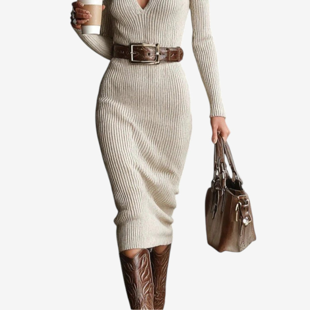 NINA™ | Ribbeljurk met Flatterende Taille en Tijdloze Elegantie voor Dag en Avond