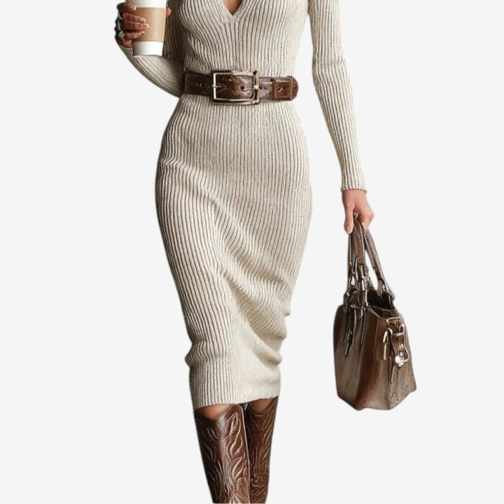 NINA™ | Ribbeljurk met Flatterende Taille en Tijdloze Elegantie voor Dag en Avond