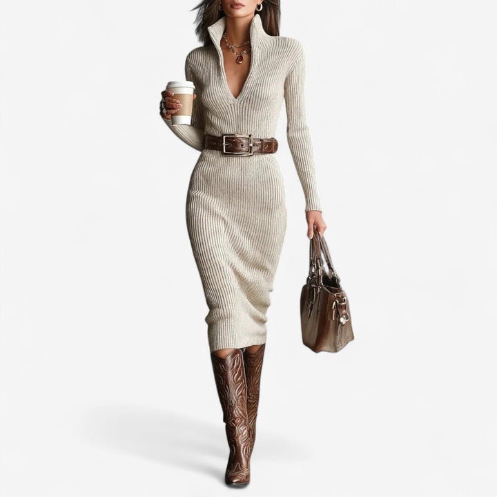 NINA™ | Ribbeljurk met Flatterende Taille en Tijdloze Elegantie voor Dag en Avond