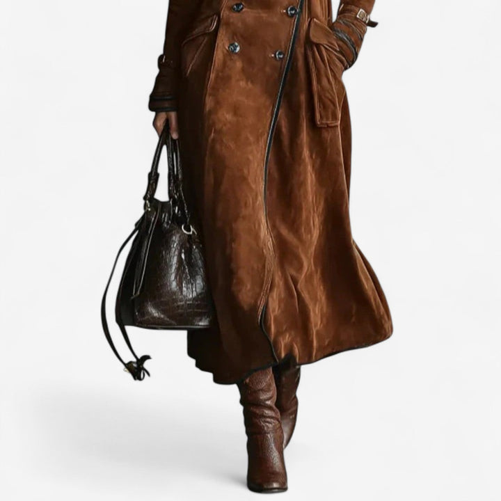 KATJA™ | Lange Trenchjas met Flatterende Taille en Tijdloze Stijl voor Dag en Stad