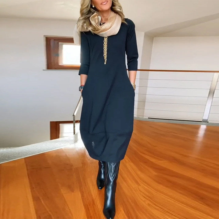 VANESSA | Elegante Maxi Jurk die het Silhouet Verfijnt en Dagelijks Comfort Biedt